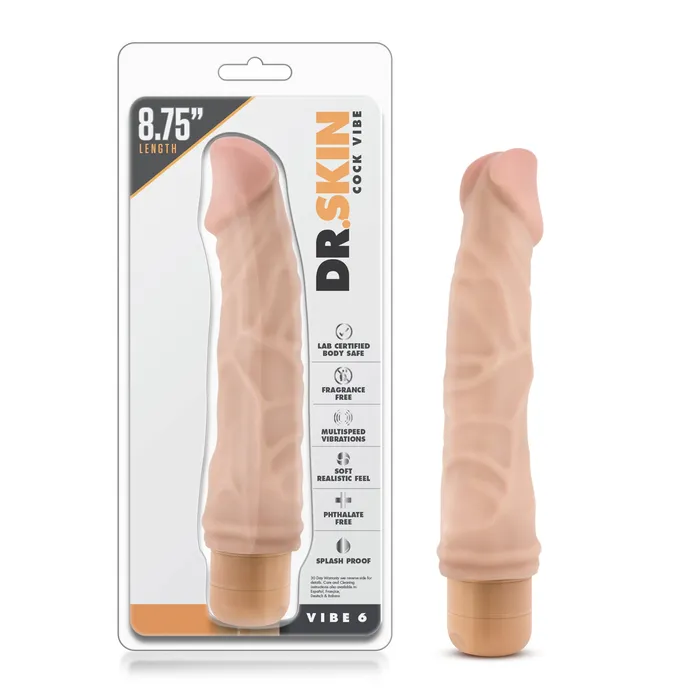 Dr Skin Female Sex Toys Dr Skin Cock Vibe 6 85in Vibrating Cock Beige