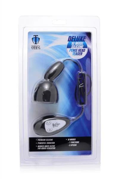 Male Sex Toys Deluxe 10 Mode Silicone Penis Head Teaser Black Trinity Vibes Male Sex Toys Deluxe 10 Mode Silicone Penis Head Teaser Black Trinity Vibes