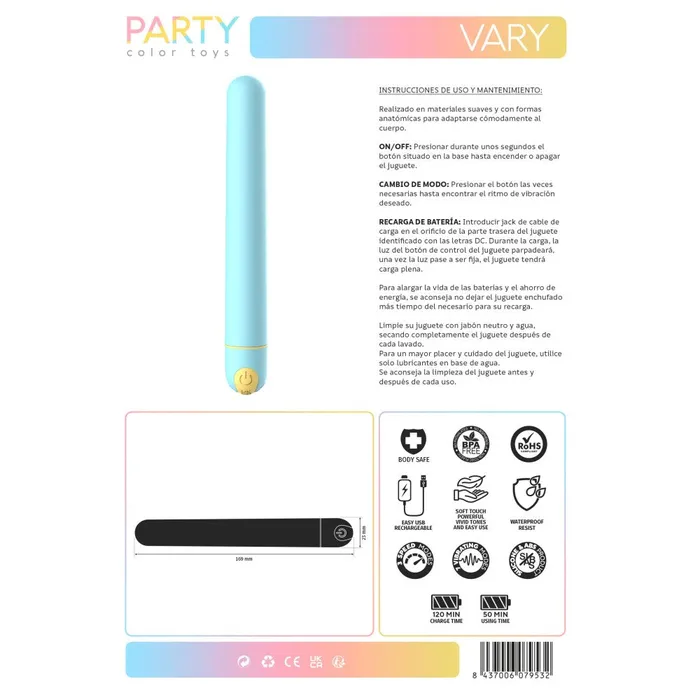 Female Sex Toys Party toys Vary Rechargeable Colourful Vibrator