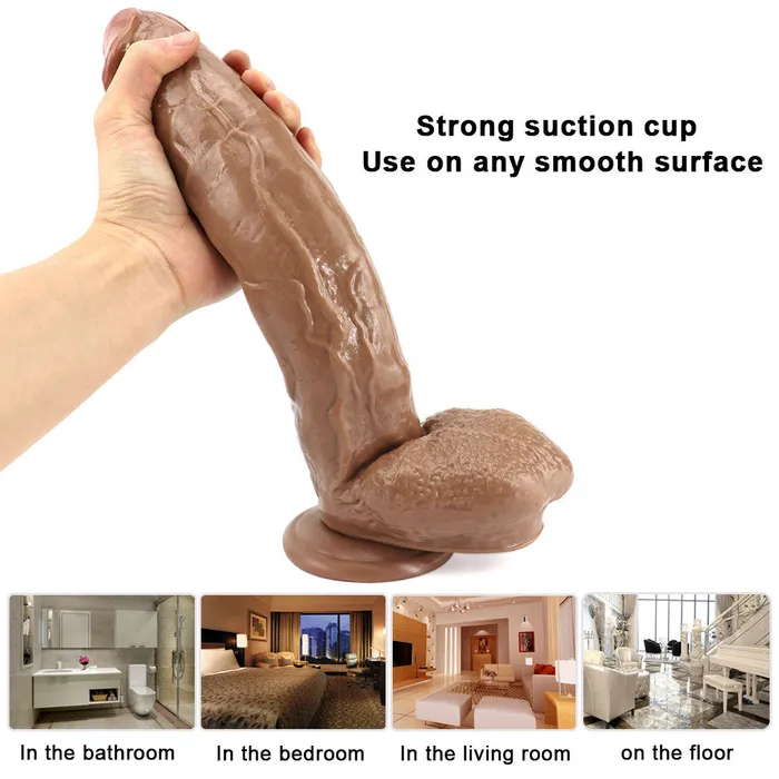 Male Sex Toys 12 inch brown pvc penis