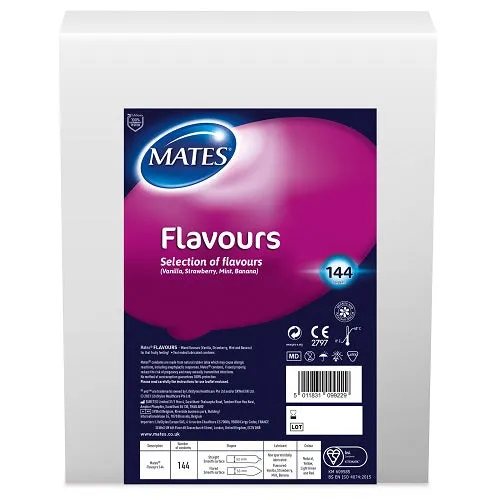 Mates Enhancers Mates Flavours Condom BX144 Clinic Pack