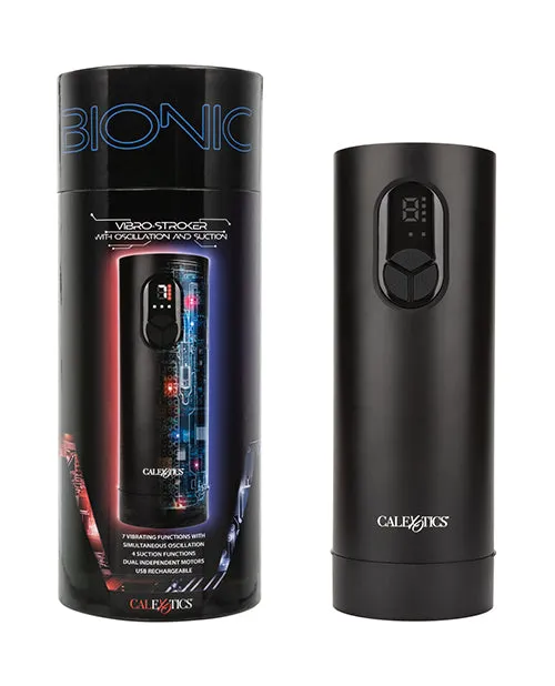 Bionic Vibro Stroker wOscillation Suction Black California Exotic Novelties Male Sex Toys