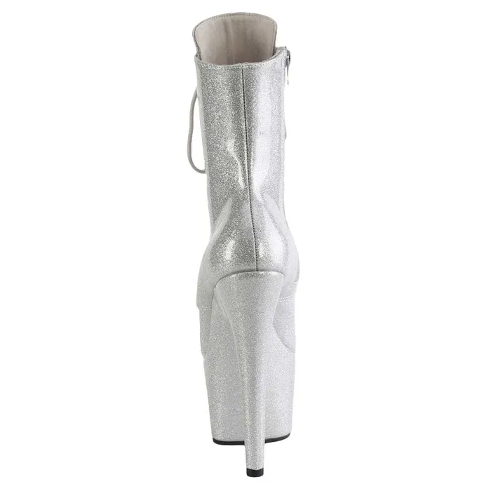 Couples iloveexcitement Pleaser Shoes Adore1020GP 7 Heel Platform LaceFront Ankle Boot Side Zip