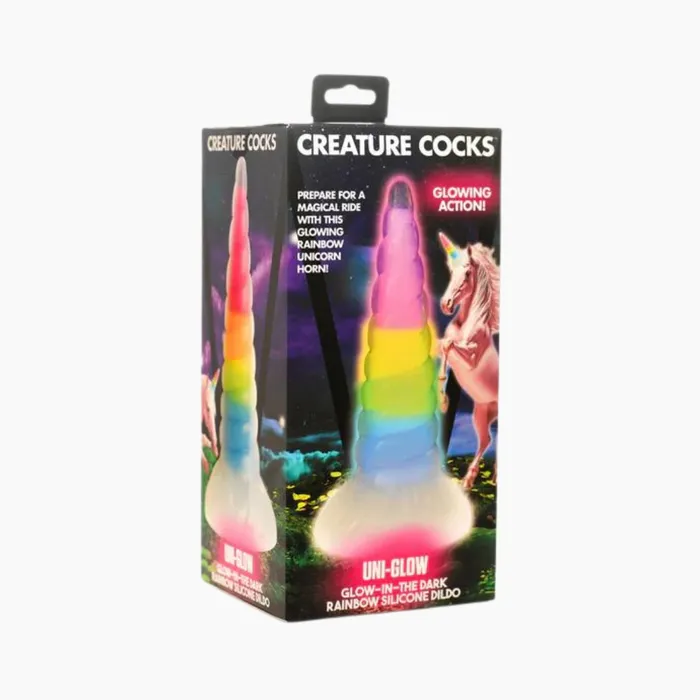 Creature Cocks Dildos UniGlow Rainbow Silicone Dildo