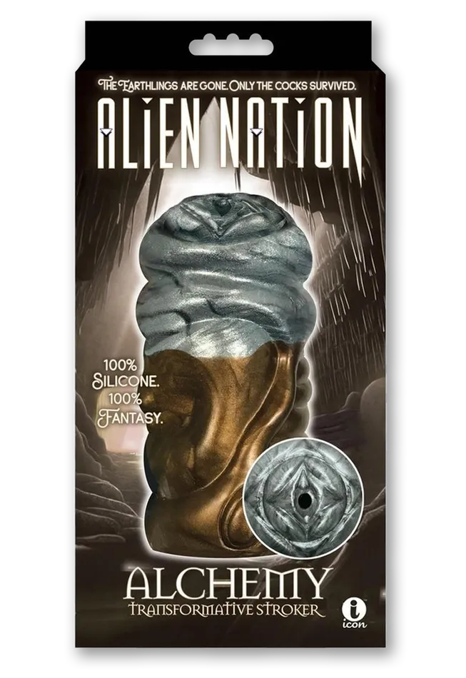 Icon Brands Alien Nation Alchemy Silicone Stroker CopperSilver Male Sex Toys Icon Brands Alien Nation Alchemy Silicone Stroker CopperSilver Male Sex Toys