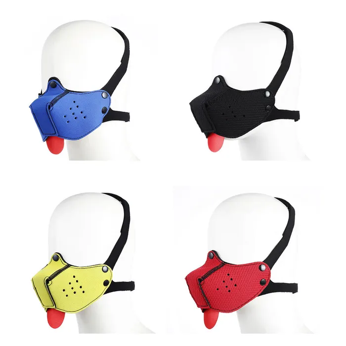 Lets Stay In Co Male Sex Toys Rubber Dog Mask with Detachable Nose