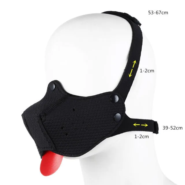 Lets Stay In Co Male Sex Toys Rubber Dog Mask with Detachable Nose