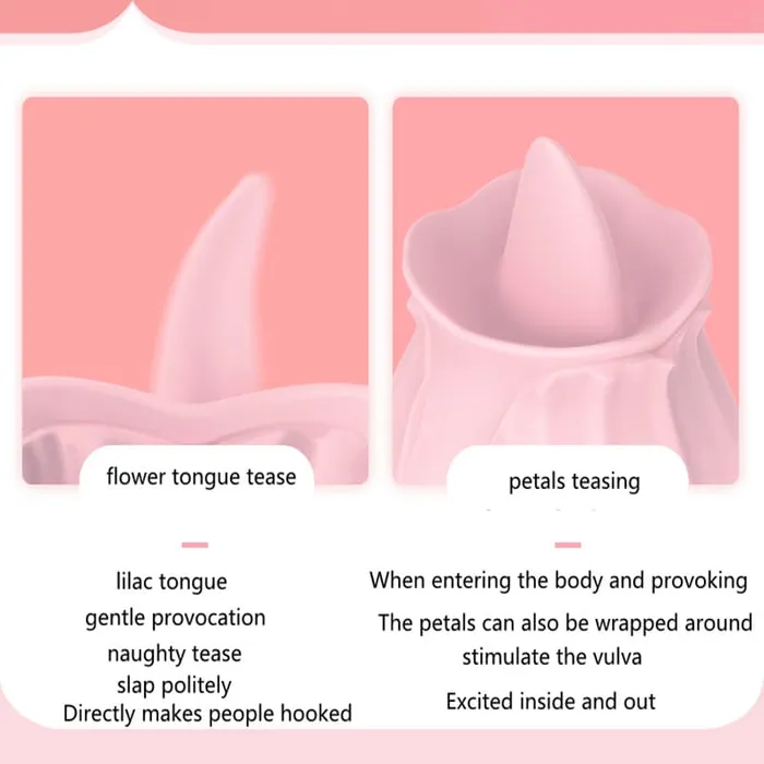 Rose Type Tongue Licking Toy for Clitoris and Nipple Onion Toy Vibrators