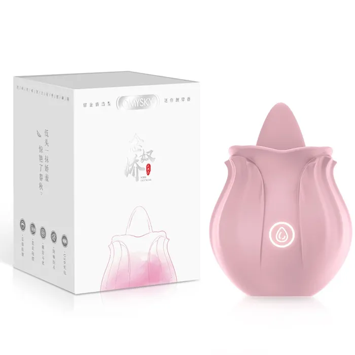 Rose Type Tongue Licking Toy for Clitoris and Nipple Onion Toy Vibrators
