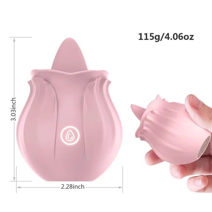 Rose Type Tongue Licking Toy for Clitoris and Nipple Onion Toy Vibrators
