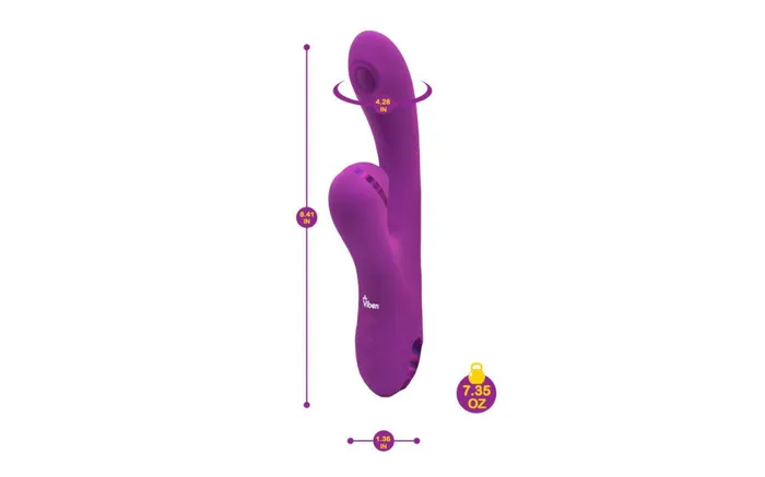 Viben Female Sex Toys Viben Dazzle Rechargeable Thumping Rabbit Vibrator Berry