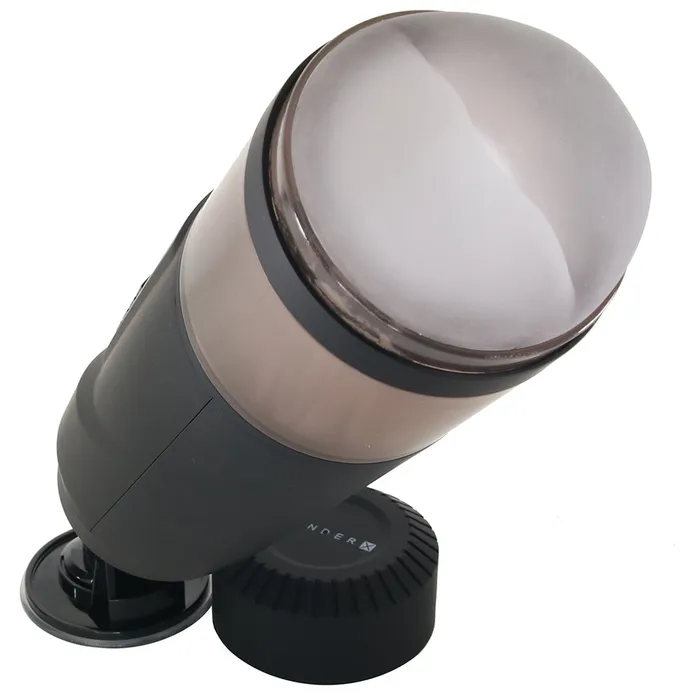 Anal Nalpac Gender X Message In A Bottle Rechargeable Thrusting Spinning Stroker with Suction Cup Base Black