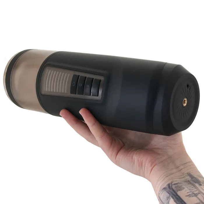 Anal Nalpac Gender X Message In A Bottle Rechargeable Thrusting Spinning Stroker with Suction Cup Base Black