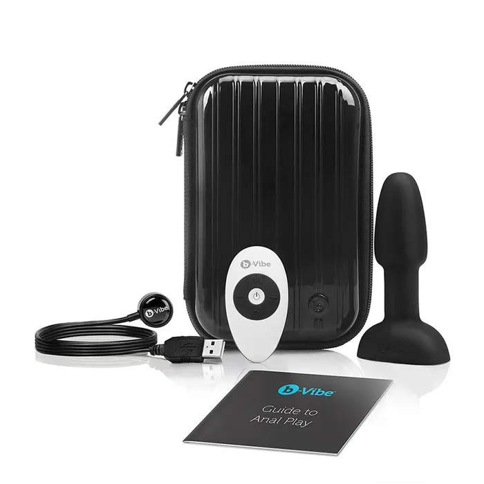 bVibe Rimming Petite Rechargeable RemoteControlled Vibrating Silicone Anal Plug with Rotating Beads Black Nalpac Male Sex Toys bVibe Rimming Petite Rechargeable RemoteControlled Vibrating Silicone Anal Plug with Rotating Beads Black Nalpac Male Sex Toys
