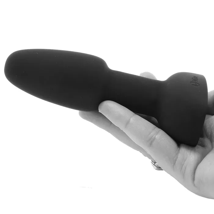 bVibe Rimming Petite Rechargeable RemoteControlled Vibrating Silicone Anal Plug with Rotating Beads Black Nalpac Male Sex Toys