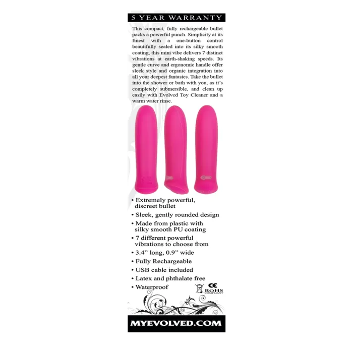 Evolved Vibrators Evolved Pretty in Pink Rechargeable Vibrator Pink