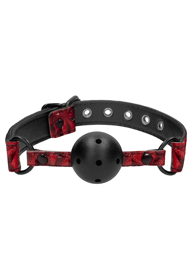 Male Sex Toys Shots America Breathable Luxury Ball Gag Burgundy