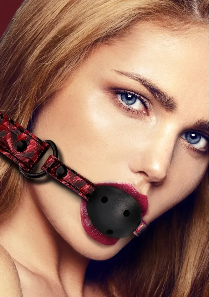 Male Sex Toys Shots America Breathable Luxury Ball Gag Burgundy
