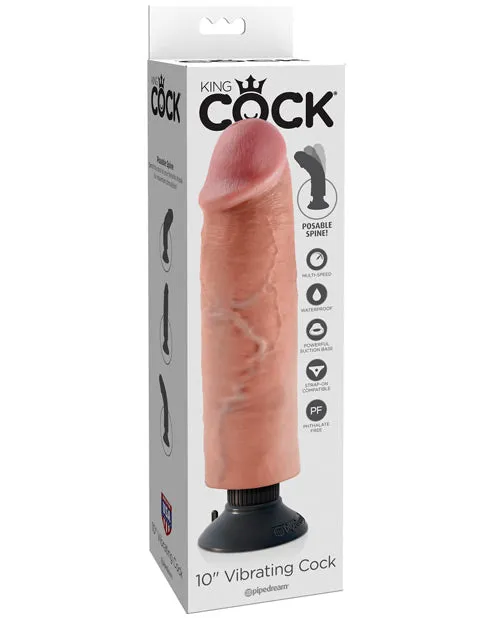 Pipedream Products Dildos King Cock 10 Vibrating Cock Flesh