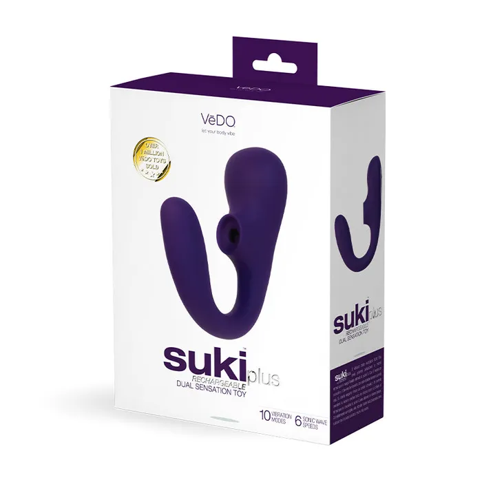 Vedo Suki Plus Rechargeable Dual Sonic Vibe Deep Purple Nalpac Vibrators