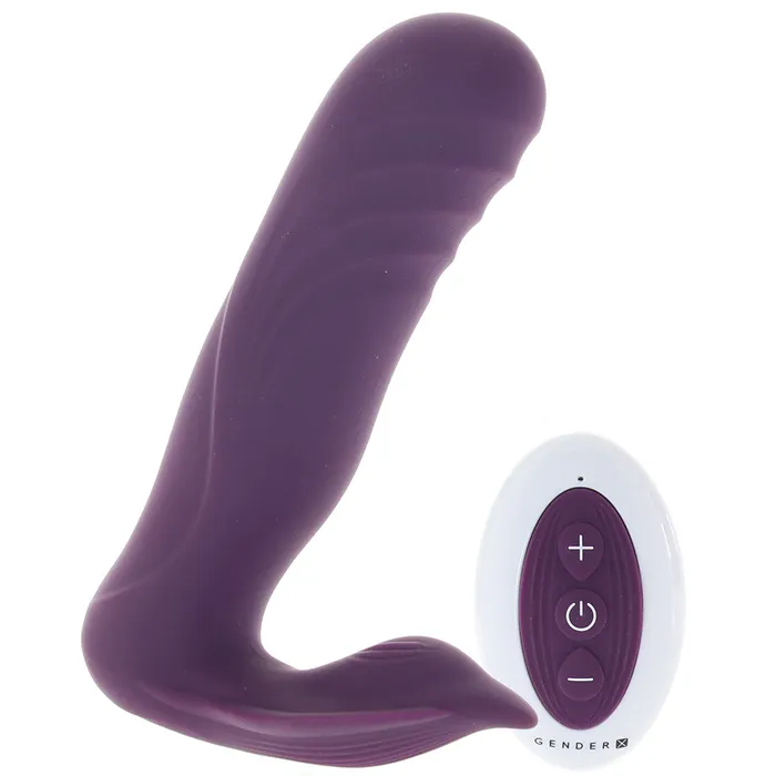 Vibrators Nalpac Gender X Velvet Hammer Rechargeable RemoteControlled Thumping Thrusting Dual Stimulator Purple