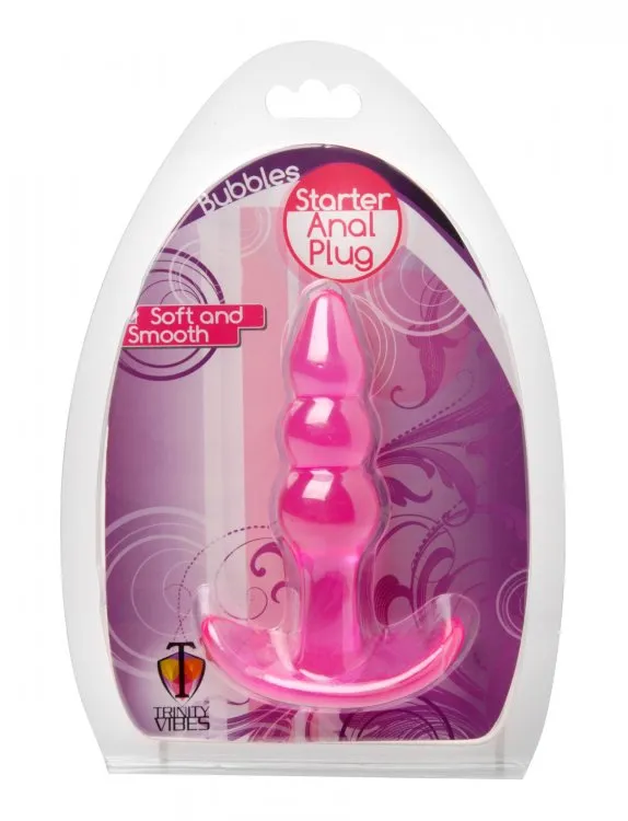 Anal XR Brands Trinity Vibes Bubbles Bumpy Starter Anal Plug Pink