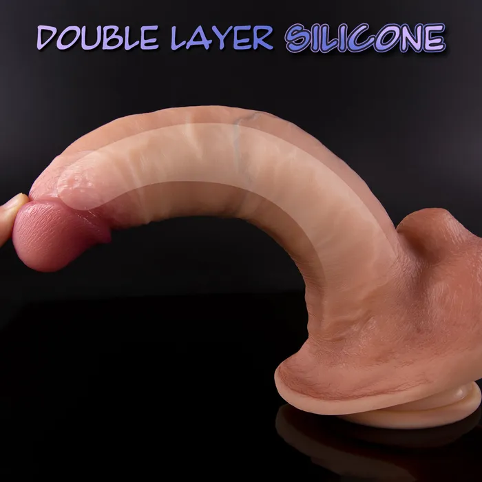 Berry Double Layer Silicone Realistic Dildo QUTOYS Female Sex Toys Berry Double Layer Silicone Realistic Dildo QUTOYS Female Sex Toys