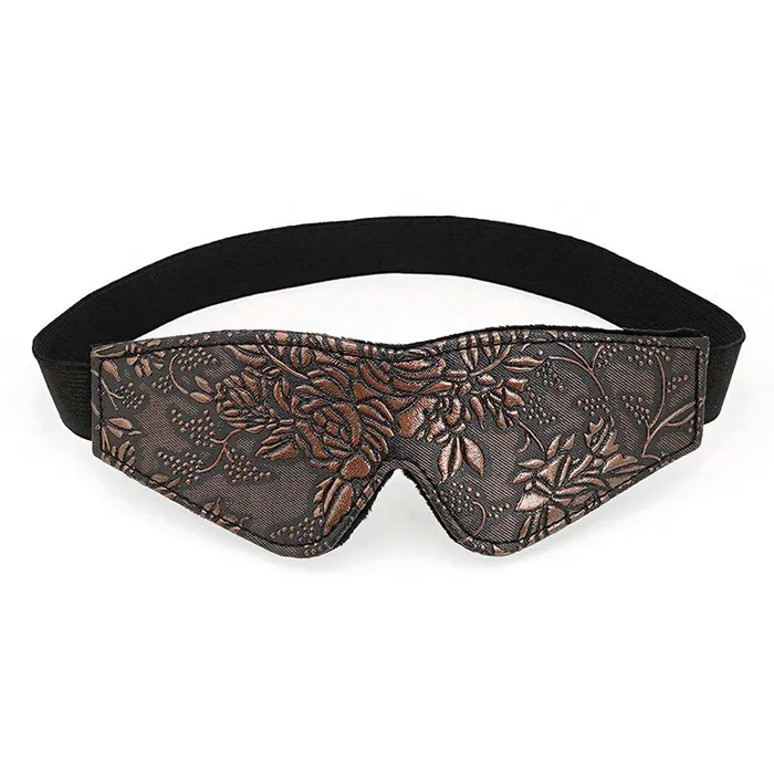 Blindfold Brown Pu Floral Print Spartacus Vibrators