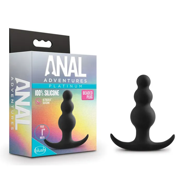 Blush Anal Adventure Platinum Beaded Plug Blk Anal