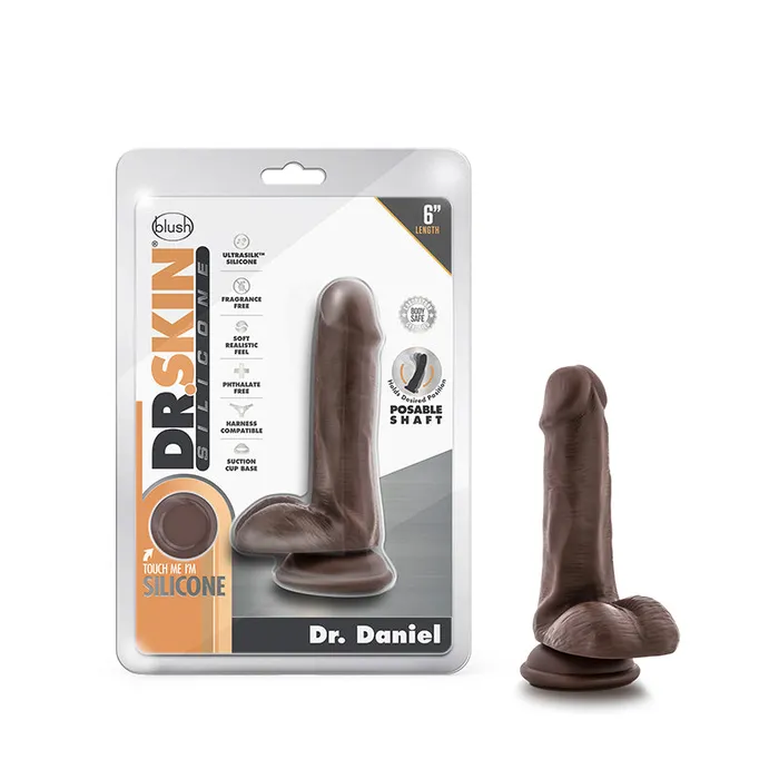 Blush Female Sex Toys Dr Skin DrDan Dildo WSuct Cu Sil 6 Ch