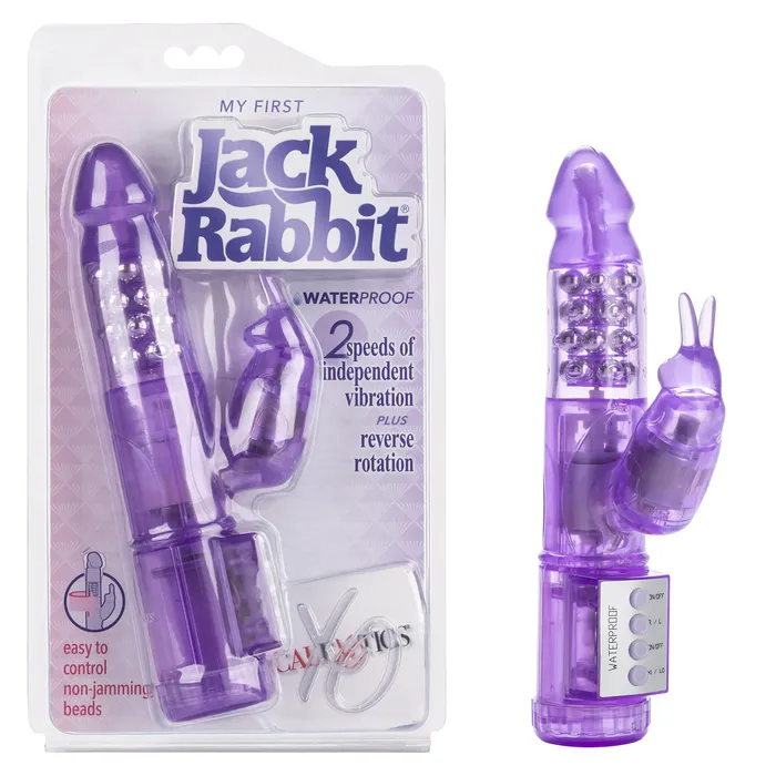CalExotics Calexotics My First Jack Rabbit Waterproof Vibrator With Rotating Shaft Vibe Sex Toys For Couples Adult Hands Free G Spot Massager Purple Female Sex Toys CalExotics Calexotics My First Jack Rabbit Waterproof Vibrator With Rotating Shaft Vibe Sex Toys For Couples Adult Hands Free G Spot Massager Purple Female Sex Toys