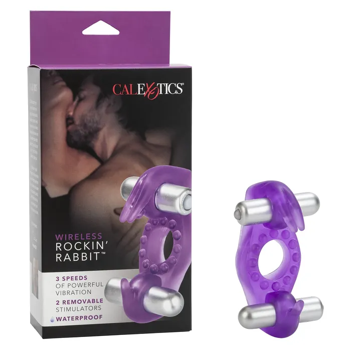 CalExotics Calexotics Wireless RockinRabbit Double Vibrating Bullet Waterproof Pleasure Ring Silicone Sex Toy For Couples Clitoral Massager Purple Female Sex Toys CalExotics Calexotics Wireless RockinRabbit Double Vibrating Bullet Waterproof Pleasure Ring Silicone Sex Toy For Couples Clitoral Massager Purple Female Sex Toys
