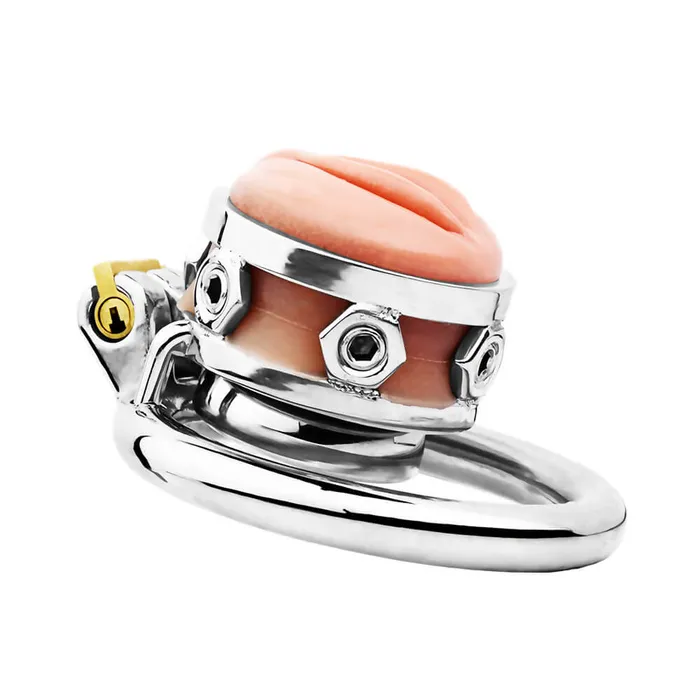CHASTITY CAGE CO Male Sex Toys Fake Silicone Stainless Steel Chastity Cage CHASTITY CAGE CO Male Sex Toys Fake Silicone Stainless Steel Chastity Cage