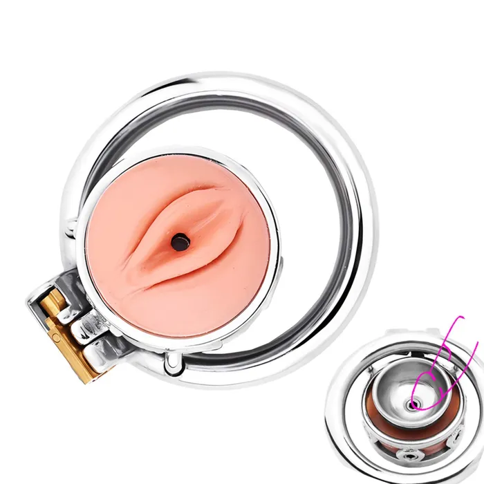 CHASTITY CAGE CO Male Sex Toys Fake Silicone Stainless Steel Chastity Cage CHASTITY CAGE CO Male Sex Toys Fake Silicone Stainless Steel Chastity Cage