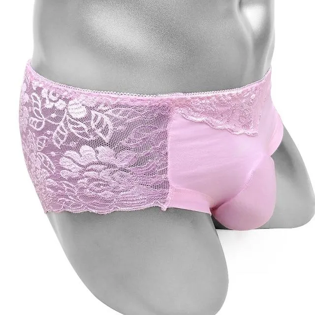 CHASTITY CAGE CO Male Sex Toys Floral Lace Panties With Penis Pouch