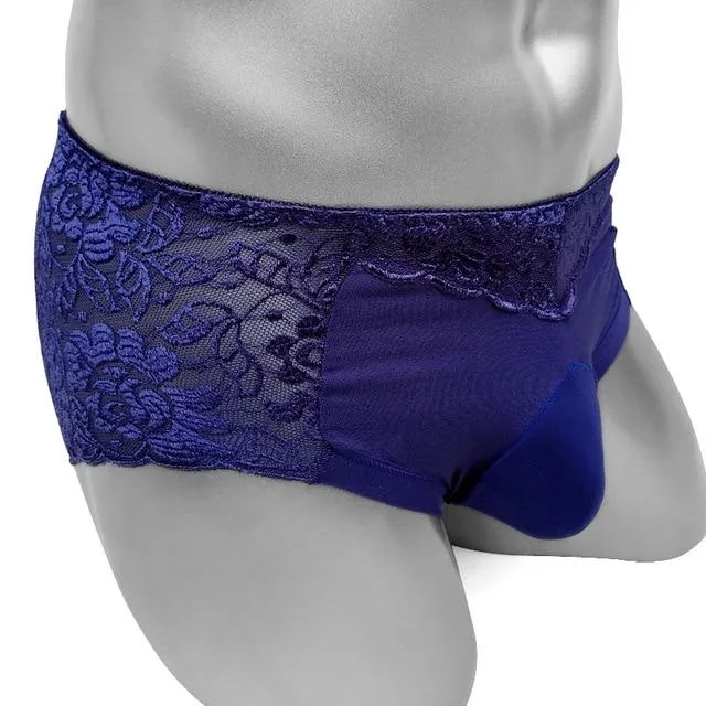CHASTITY CAGE CO Male Sex Toys Floral Lace Panties With Penis Pouch CHASTITY CAGE CO Male Sex Toys Floral Lace Panties With Penis Pouch