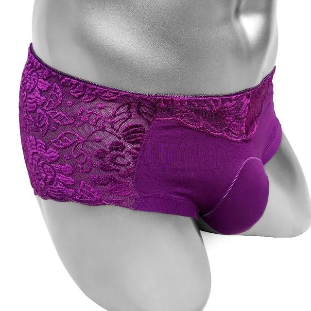 CHASTITY CAGE CO Male Sex Toys Floral Lace Panties With Penis Pouch CHASTITY CAGE CO Male Sex Toys Floral Lace Panties With Penis Pouch