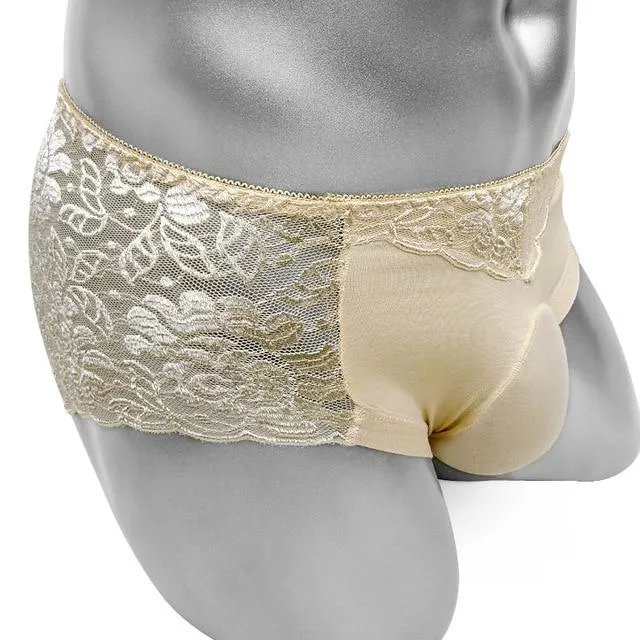 CHASTITY CAGE CO Male Sex Toys Floral Lace Panties With Penis Pouch CHASTITY CAGE CO Male Sex Toys Floral Lace Panties With Penis Pouch
