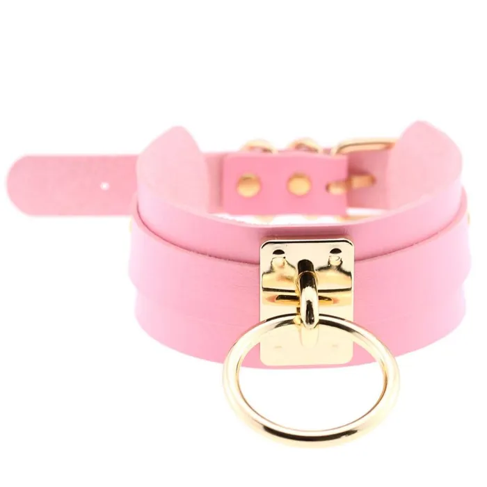 CHASTITY CAGE CO Restraints Sissy Slave Leather Choker