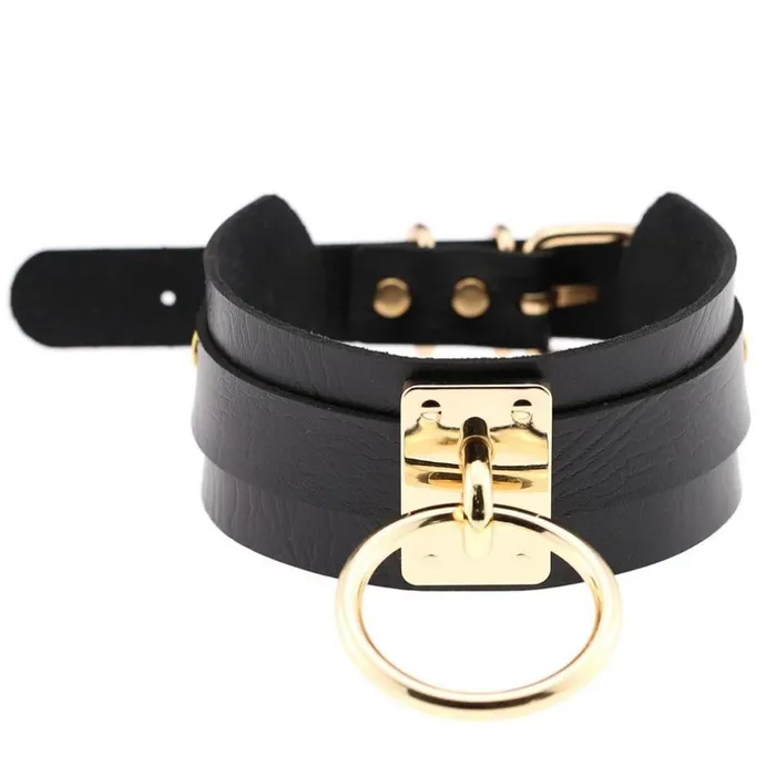 CHASTITY CAGE CO Restraints Sissy Slave Leather Choker