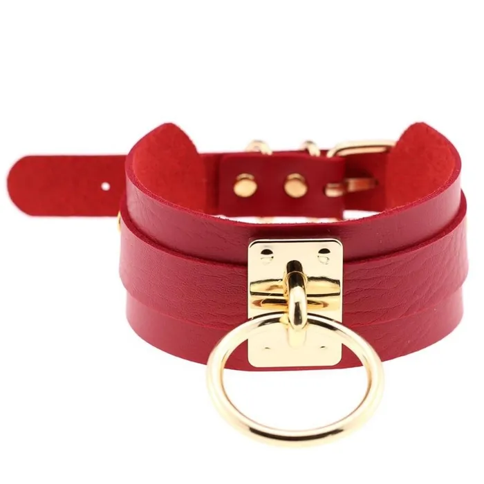 CHASTITY CAGE CO Restraints Sissy Slave Leather Choker