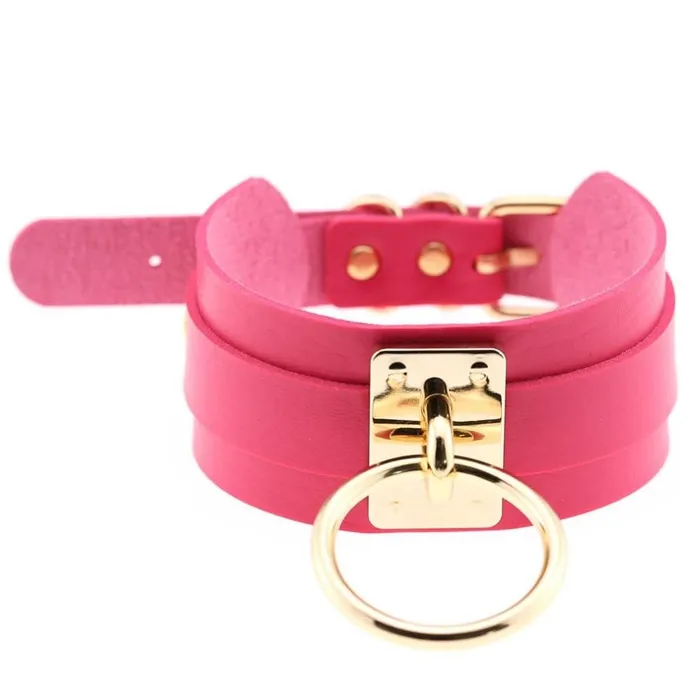 CHASTITY CAGE CO Restraints Sissy Slave Leather Choker