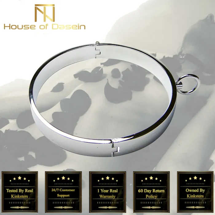 Collars Leashes Stainless Steel Metal Collar Slave Play Bdsm Neck Restraints Fetish House of Dasein Anal