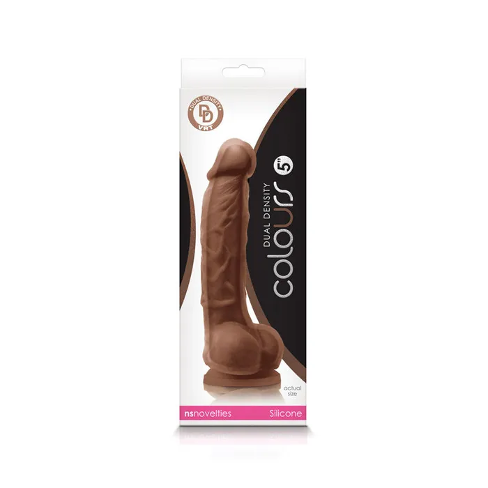 Colours Dual Density 5In Dildo Brown New Sensations Novelties Inc Dildos
