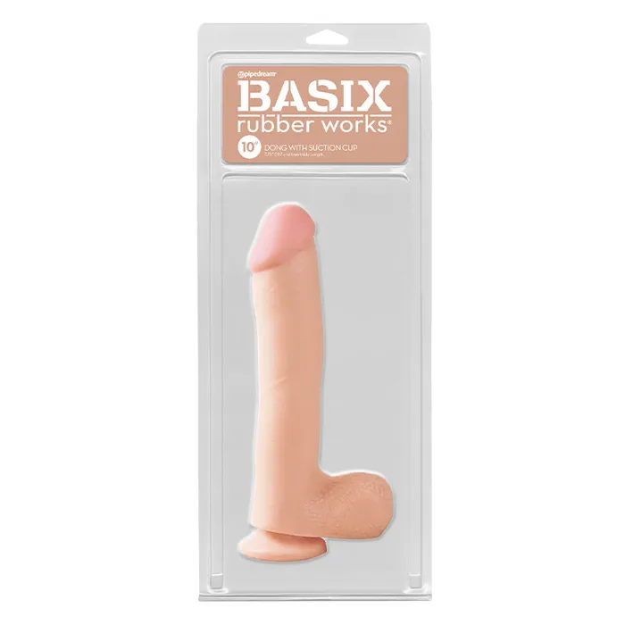 Dildos Basix 10In Dong WSuction Cup Flesh Pipedream