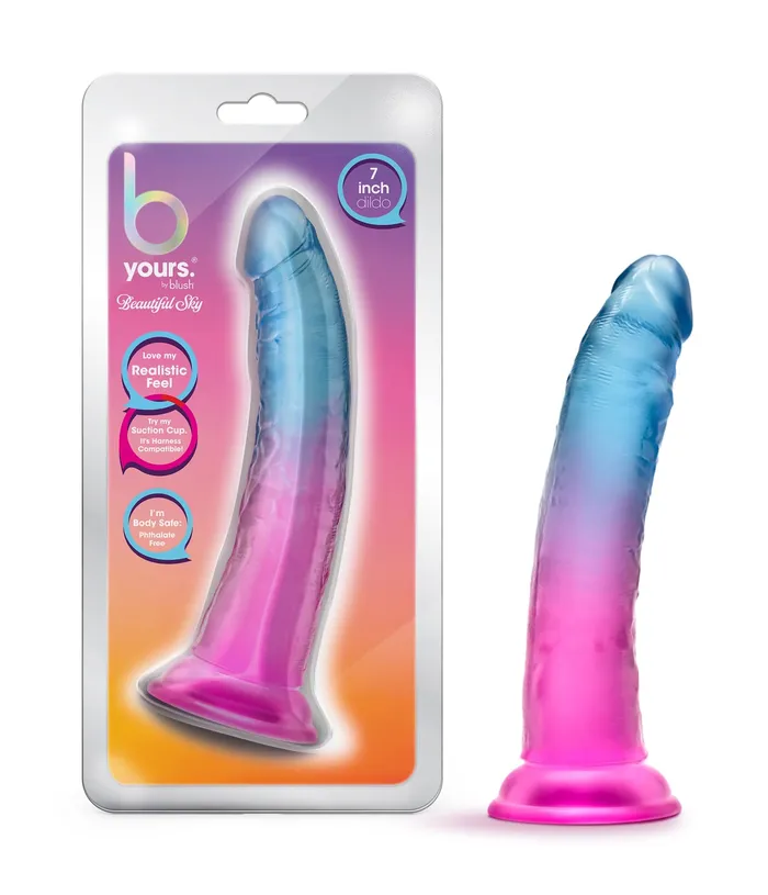 Dildos Blush Novelties Blush B Yours Beautiful Sky 7 Inch Length 15 Inches Width Realistic Feel Dildo Sturdy Suction Cup Base And Harness Compatible Gradient Design Perfect For Beginners Sex Toy For Him Her Dildos Blush Novelties Blush B Yours Beautiful Sky 7 Inch Length 15 Inches Width Realistic Feel Dildo Sturdy Suction Cup Base And Harness Compatible Gradient Design Perfect For Beginners Sex Toy For Him Her