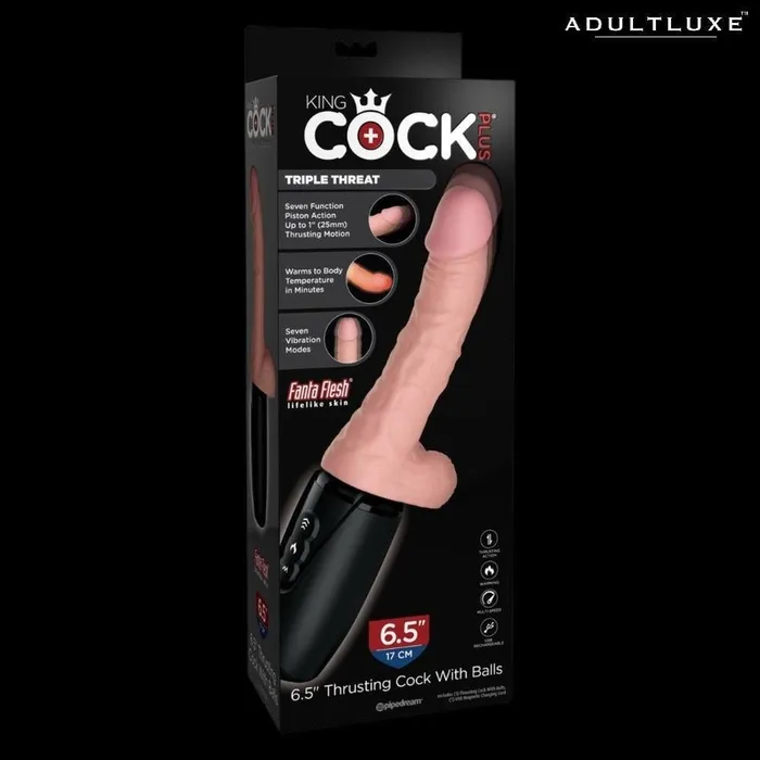 Dildos Pipedream Products Thrusting Warming and Vibrating 65 Inch Dong