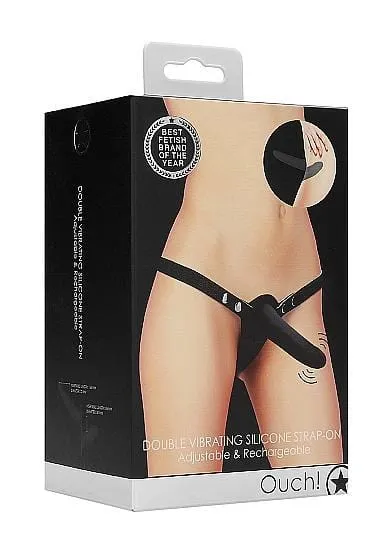Female Sex Toys entrenue Ouch Double Vibrating Silicone StrapOn Adjustable Black Shots Female Sex Toys entrenue Ouch Double Vibrating Silicone StrapOn Adjustable Black Shots
