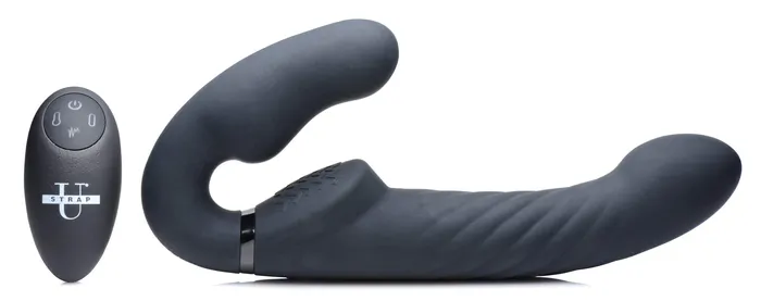 Female Sex Toys Strap U Strap U 10X Swirl ErgoFit Strapless StrapOn Black