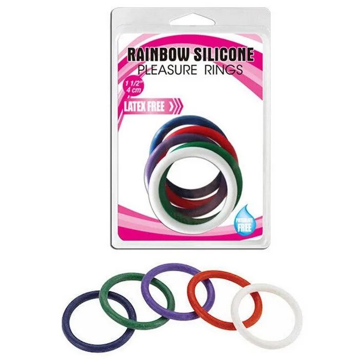 House of Dasein Anal Cock Rings Set Of 5 Rainbow Stretchy Silicone